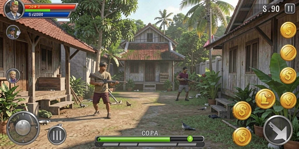 Screenshot ketiga menampilkan fitur kustomisasi karakter.